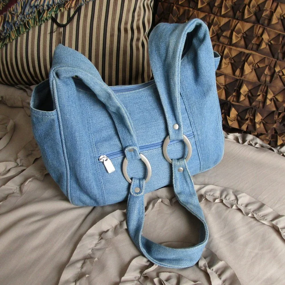 denim crossbody shoulder bag